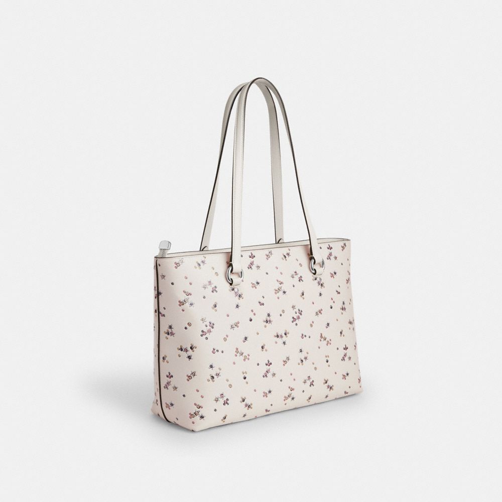 COACH®,Station Tote Bag With Star Print,White,Angle View