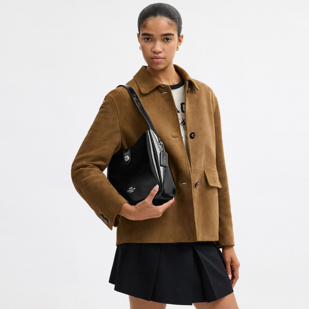 COACH®,Hadley Convertible Crossbody Bag,Black,Detail View