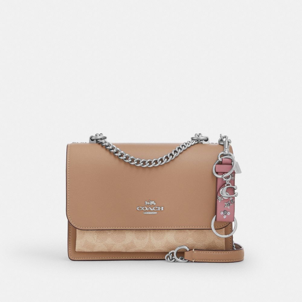 COACH®,Trigger Snap Bag Charm With Star Print,Pink,Angle View