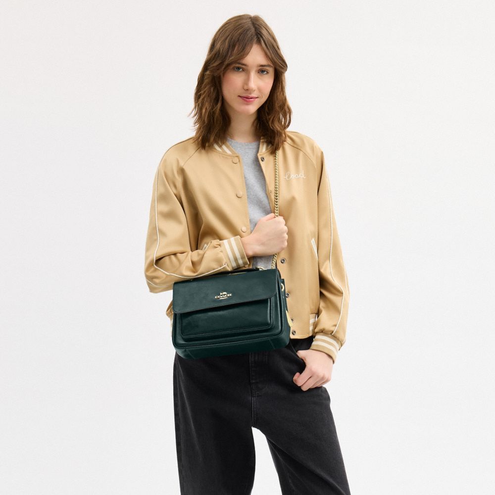 COACH®,Elodie Crossbody Bag,Leather,Shoulder Bag,Lined,Silver Metal,Day Party,