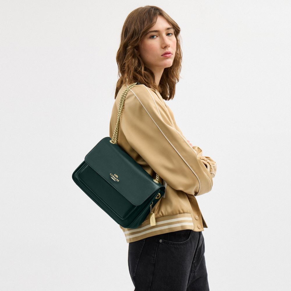 COACH®,Elodie Crossbody Bag,Leather,Shoulder Bag,Lined,Silver Metal,Day Party,,Detail View