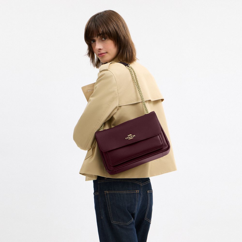 COACH®,Elodie Crossbody Bag,Leather,Shoulder Bag,Lined,Silver Metal,Day Party,,Detail View