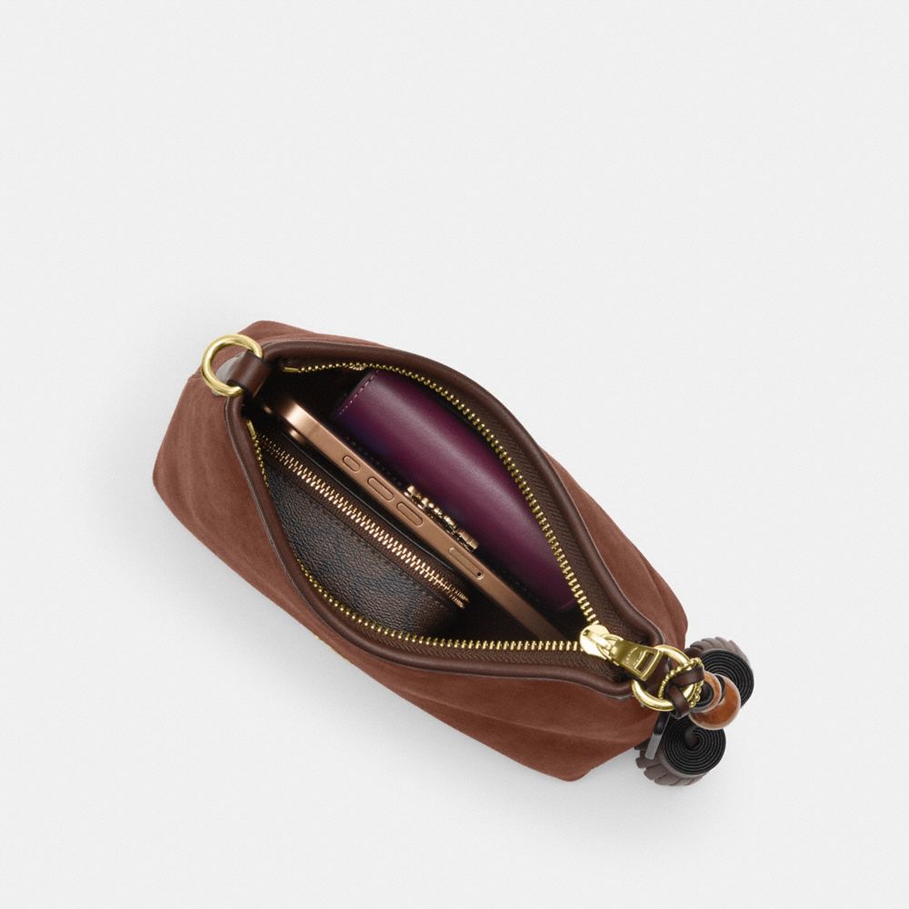 COACH®,ローレル スモール ショルダー バッグ・タッセル,ミニバッグ&お財布ショルダー,ｳﾞｨﾝﾃｰｼﾞ ﾌﾞﾗｳﾝ/ﾒｲﾌﾟﾙ