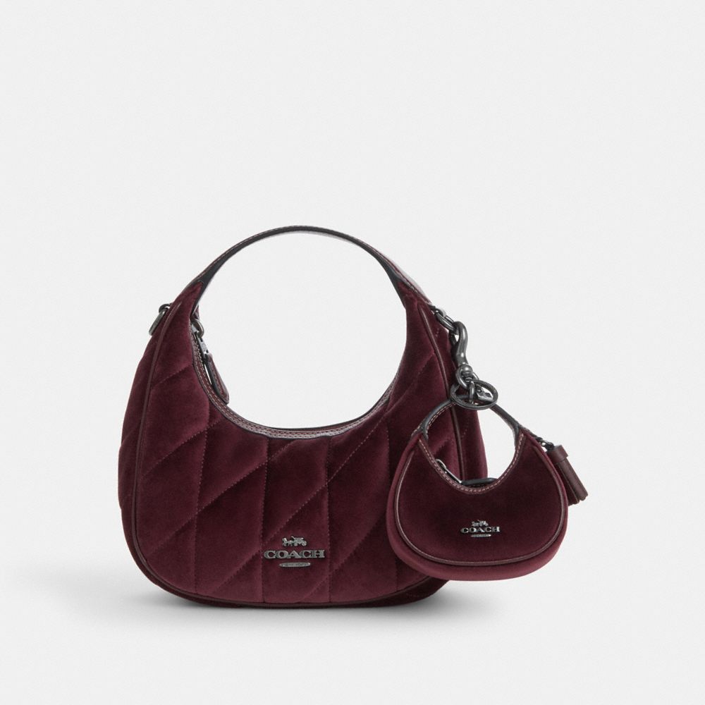 COACH®,Carmen Bag Charm,Bag Charm,Logo,Metal,Maroon,Angle View