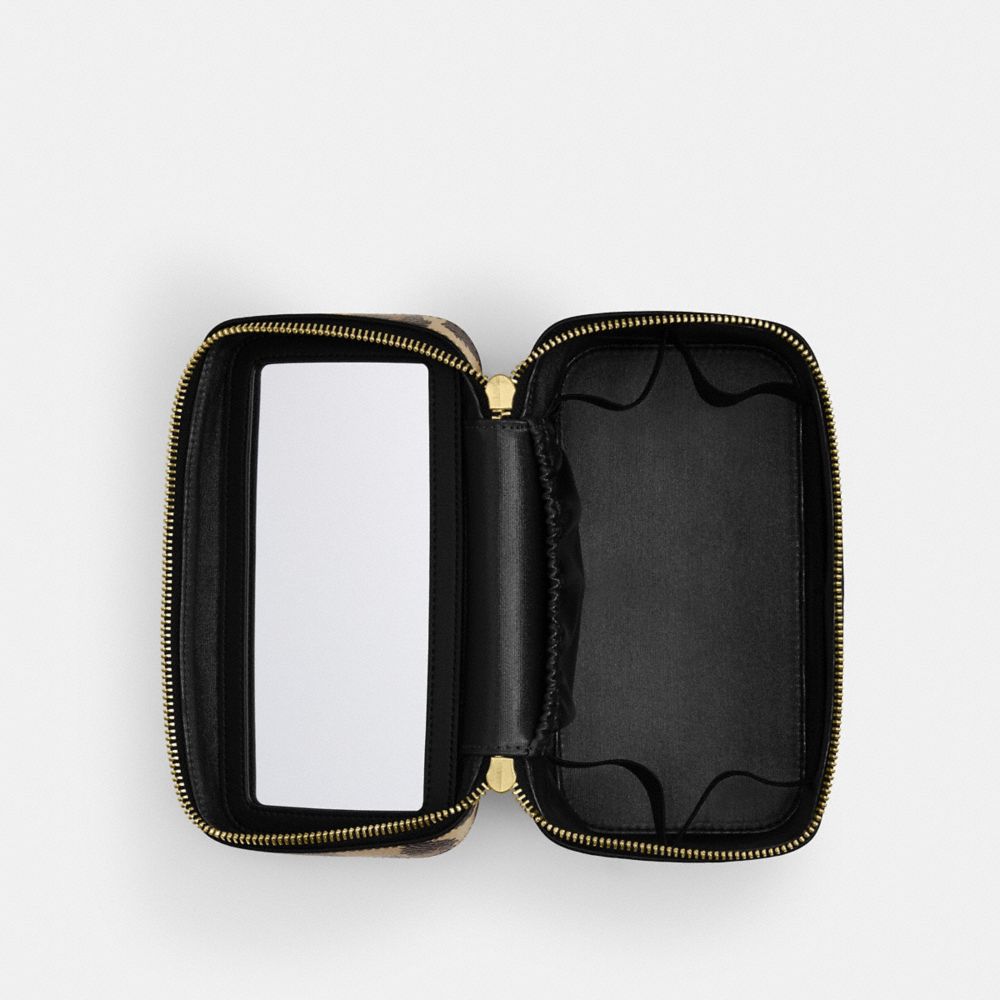 COACH®,Cosmetic Case With Leopard Print,Multi Color,Inside View,Top View