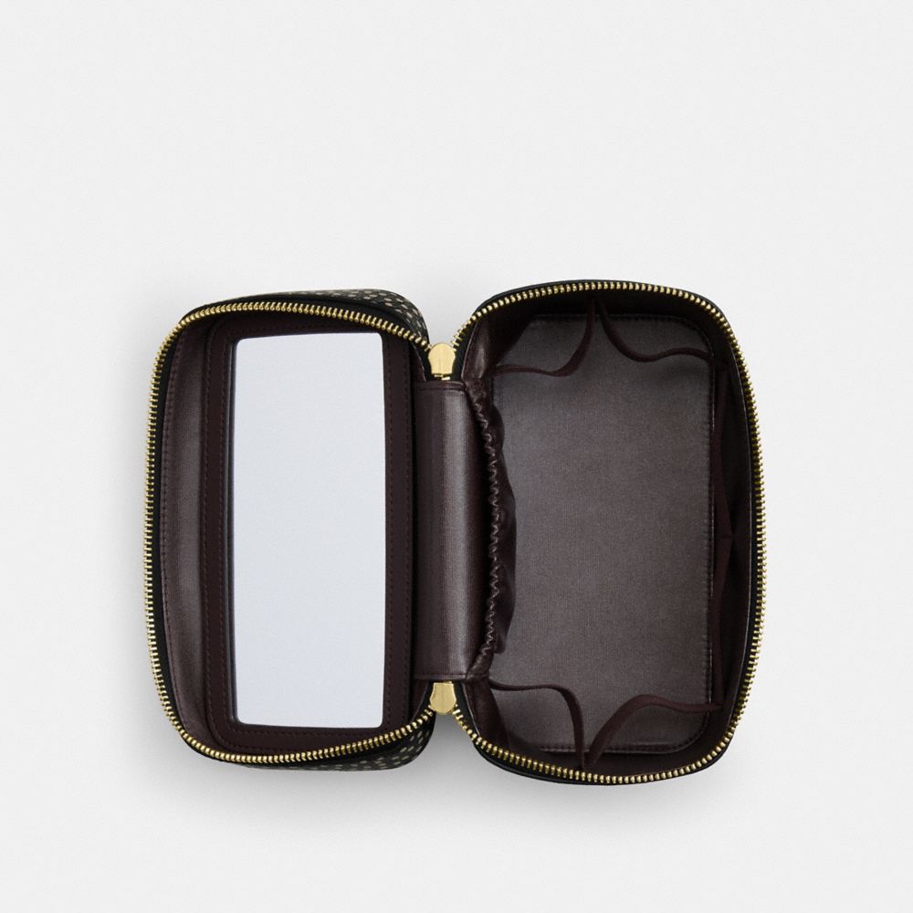 COACH®,Cosmetic Case With Spot Print,Multi Color,Inside View,Top View