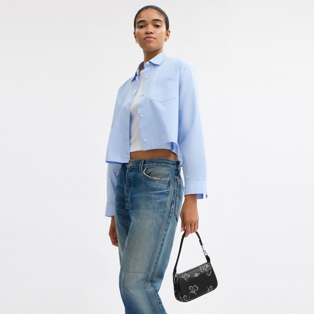 COACH®,Nolita 19 With Sparkly Butterfly Print,Black,Detail View