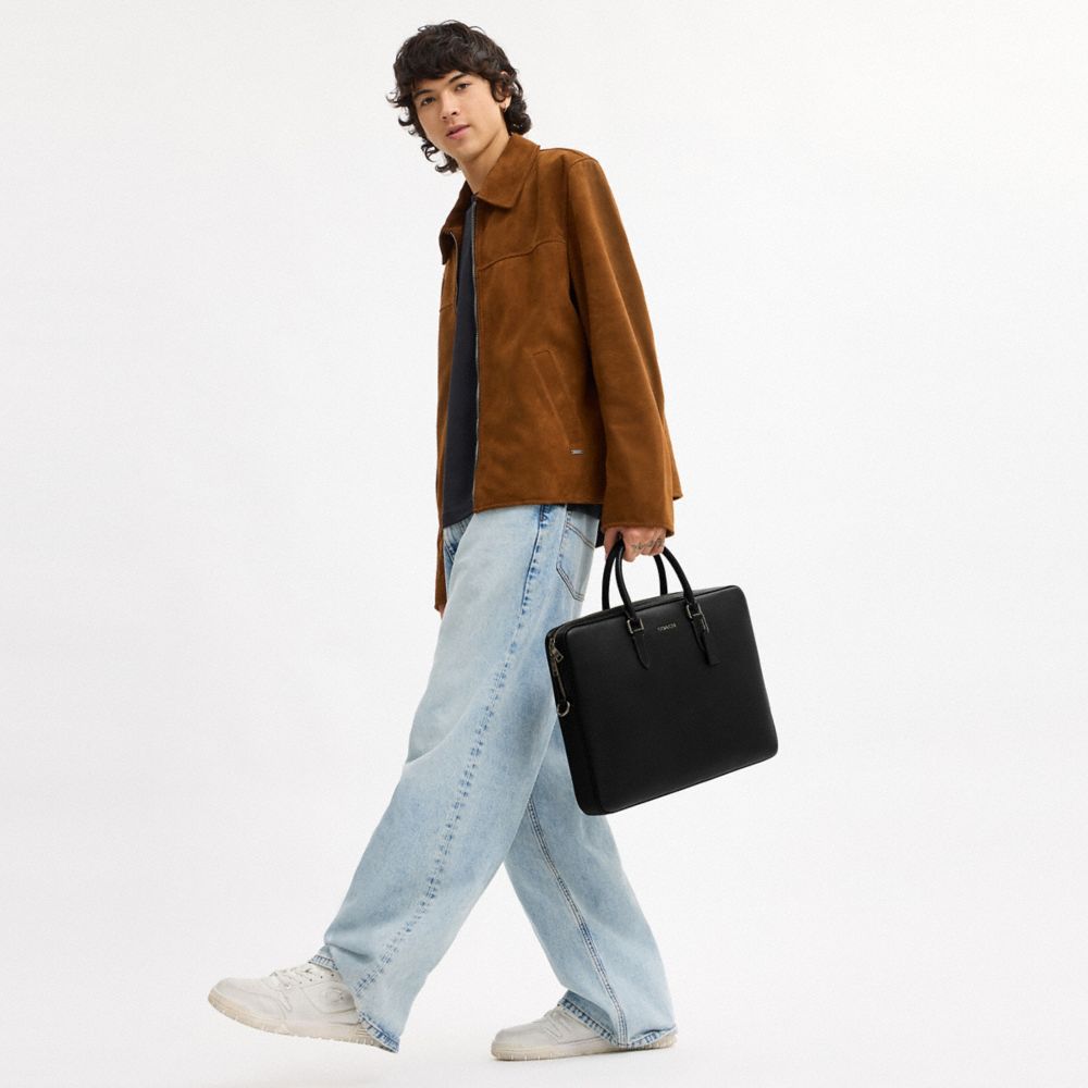 COACH®,Ethan Large Brief,Black,Detail View