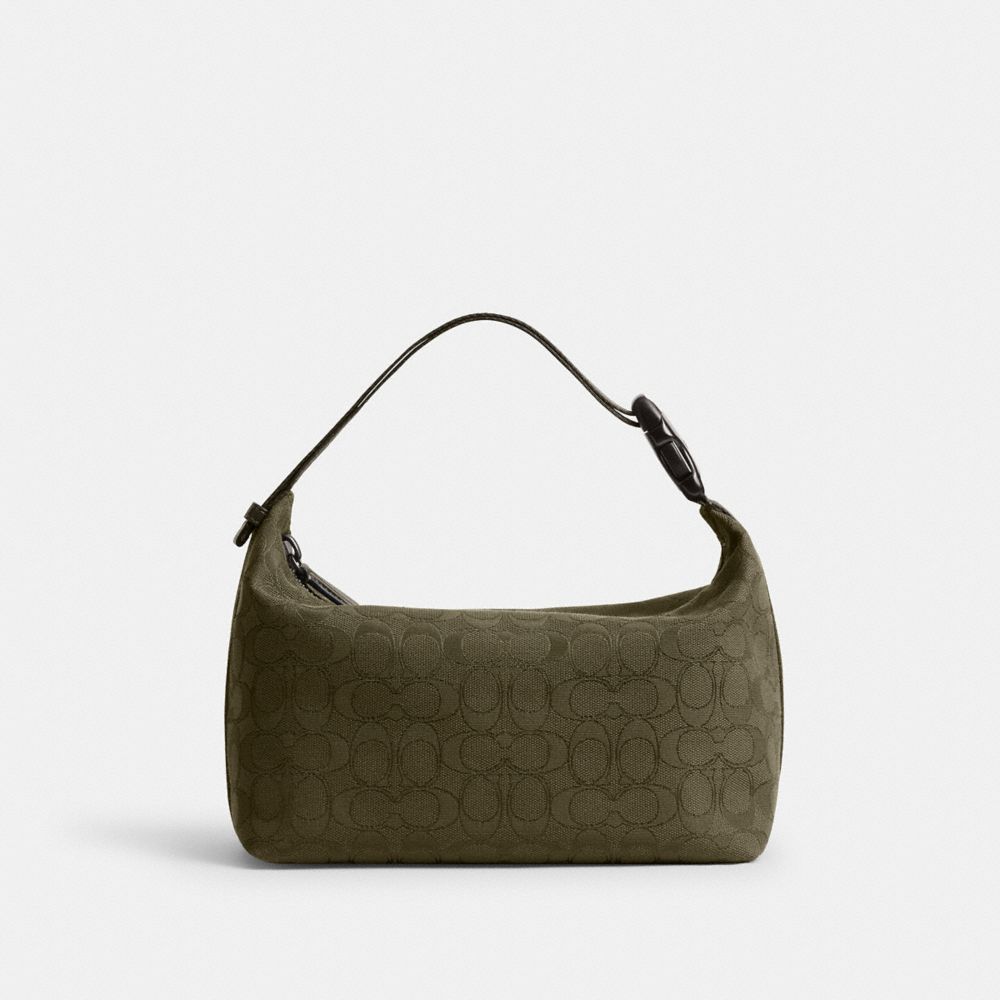 COACH®,Travel Kit With Speedclip In Signature Jacquard,,Back View