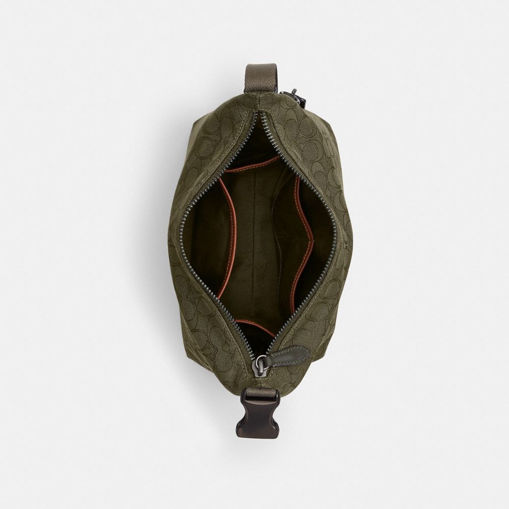COACH®,Travel Kit With Speedclip In Signature Jacquard,,Inside View,Top View