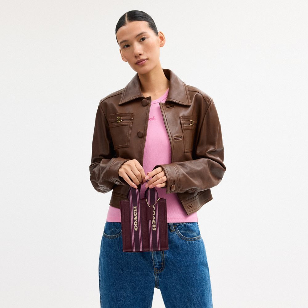 COACH®,Smith Mini Tote Bag,Maroon,Detail View