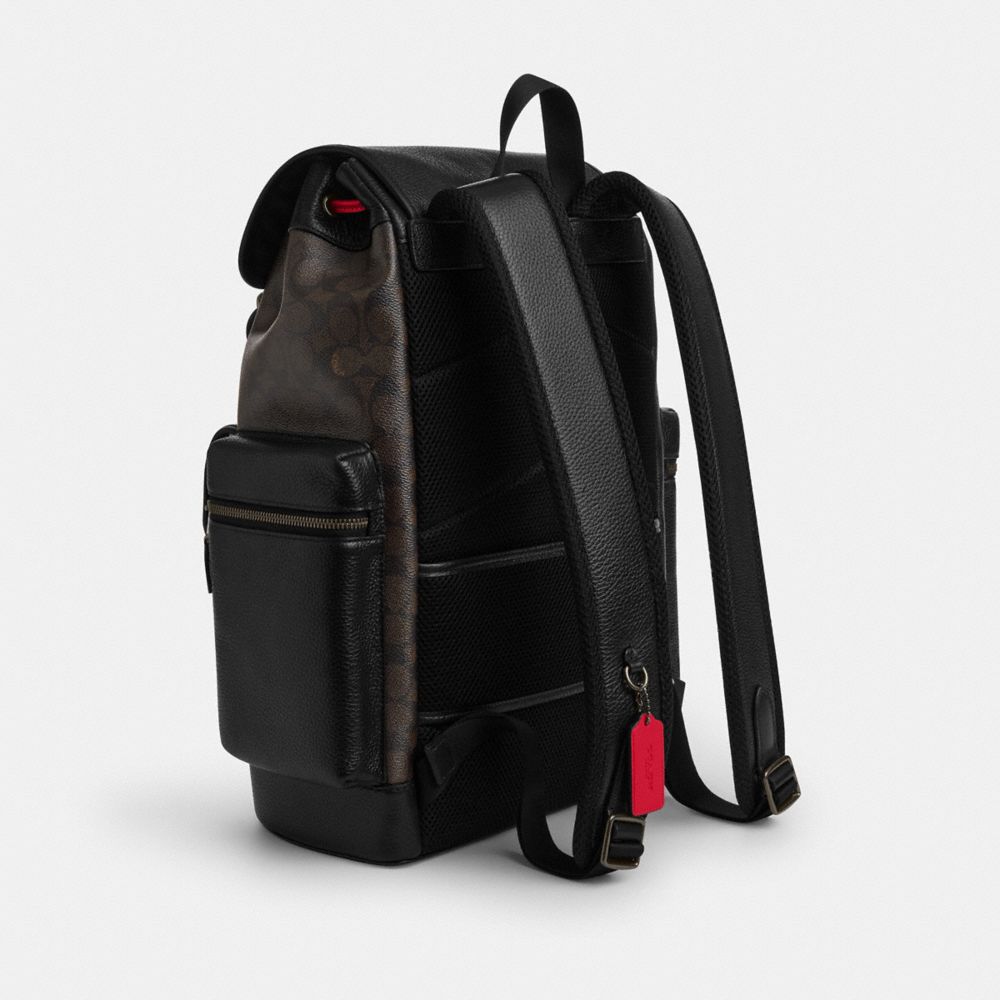 COACH®,Sprint Backpack In Signature Canvas,,Angle View