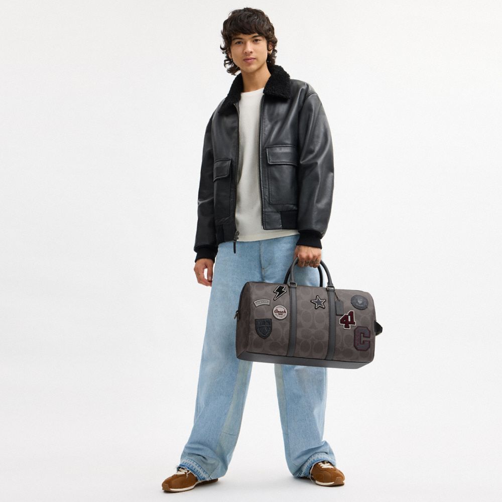 COACH®,Toile exclusive,Bronze Industriel/Gris Multi,Detail View