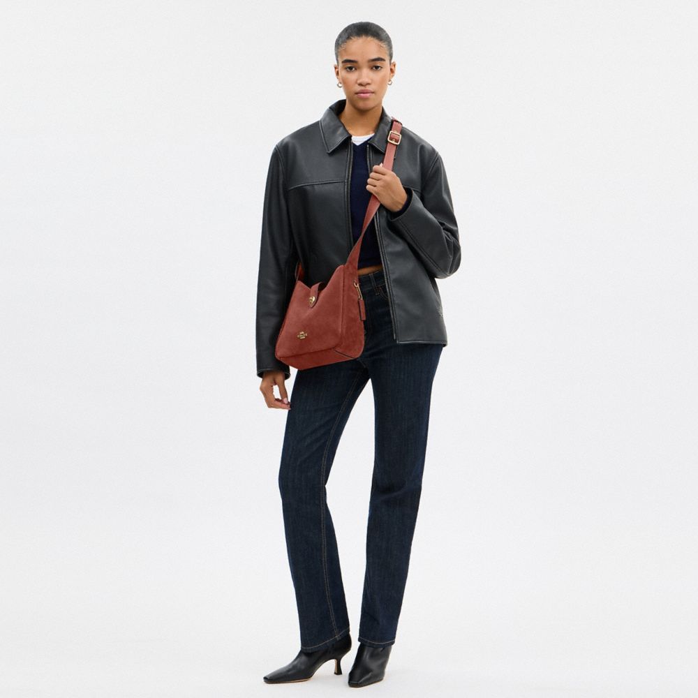 COACH®,SAC BANDOULIÈRE CONVERTIBLE HADLEY,Daim,Or/Argile