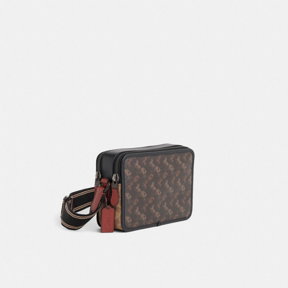 COACH®,Restored Charter Crossbody Bag 24 With Signature Horse And Carriage Print,,Angle View