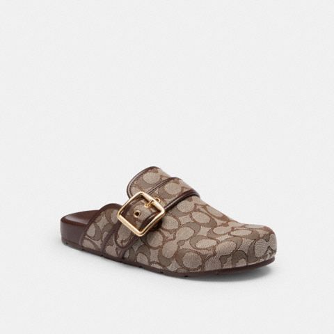 Coach Archival Buckle Clog In Signature Jacquard
