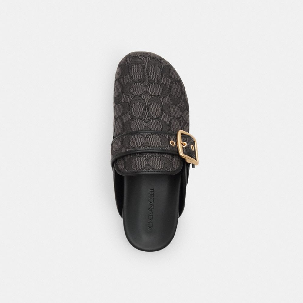 COACH®,Archival Buckle Clog In Signature Jacquard,,Inside View,Top View