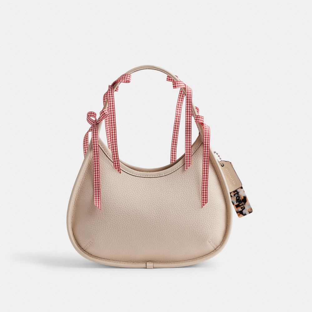 COACH®,Ergo Bag In Pebbled Coachtopia Leather With Gingham Bows,,Front View