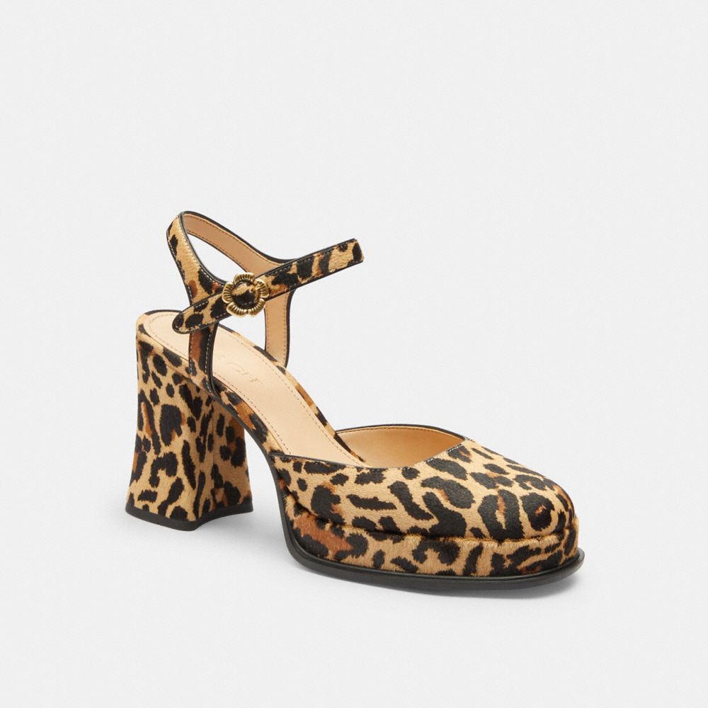 Coach Tea Rose Pump With Leopard Print In Animal Print