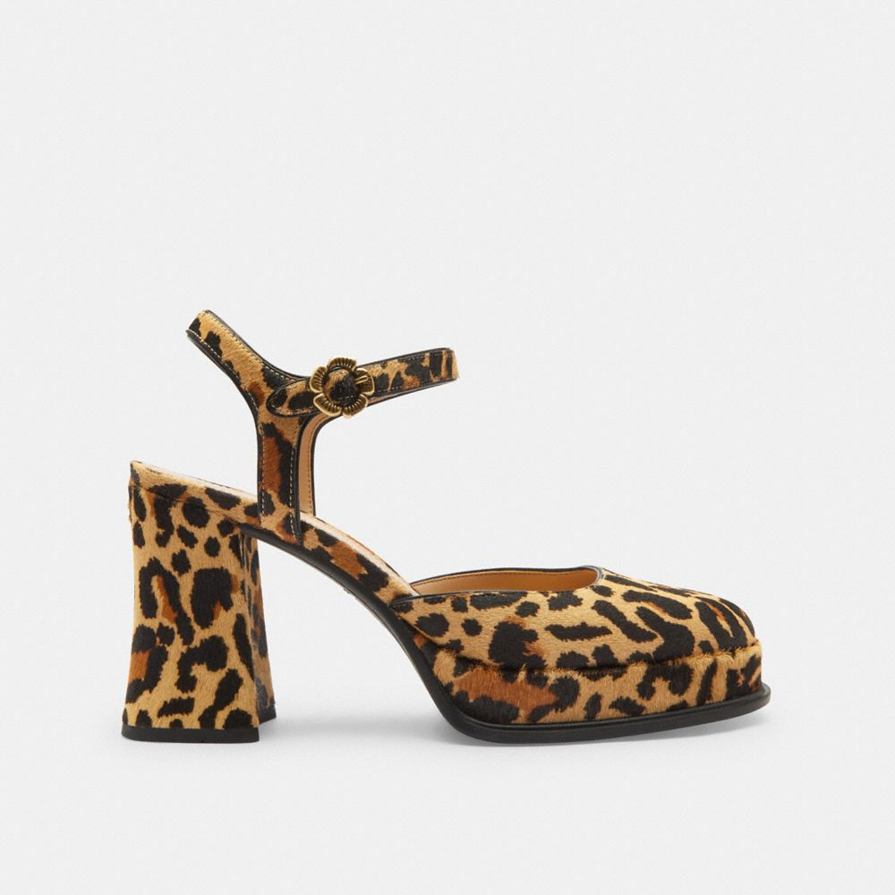 Coach Tea Rose Pump With Leopard Print In Animal Print