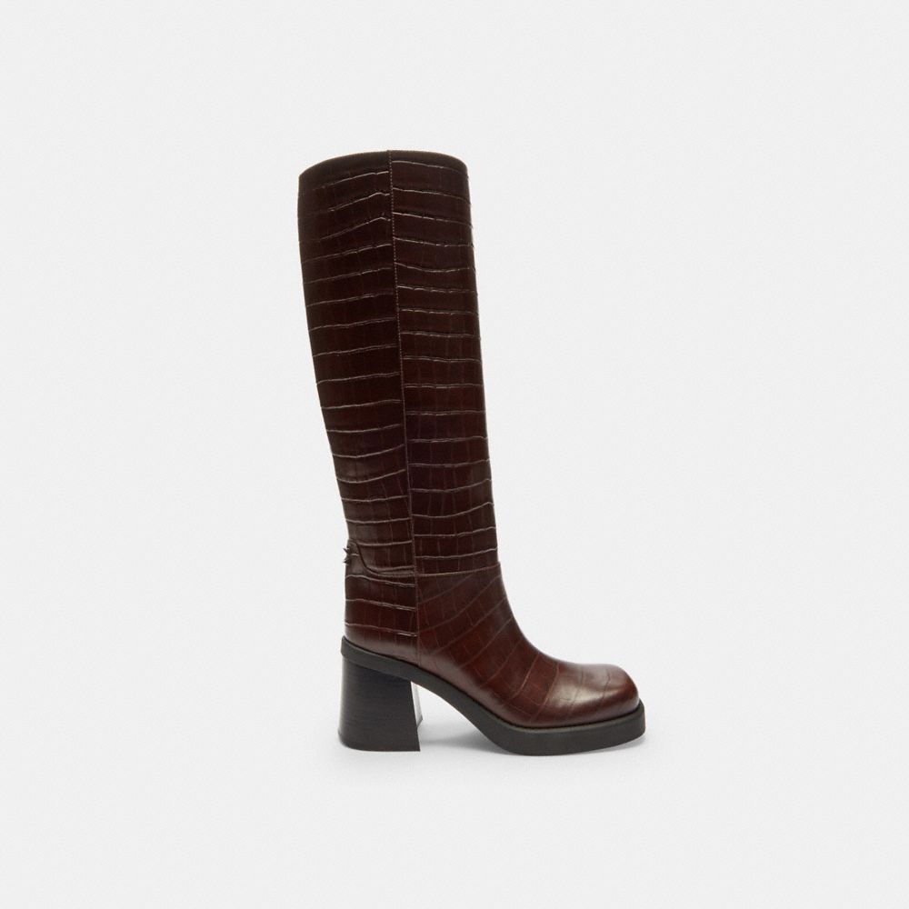 Coach Sculpted C Tall Boot In Brown