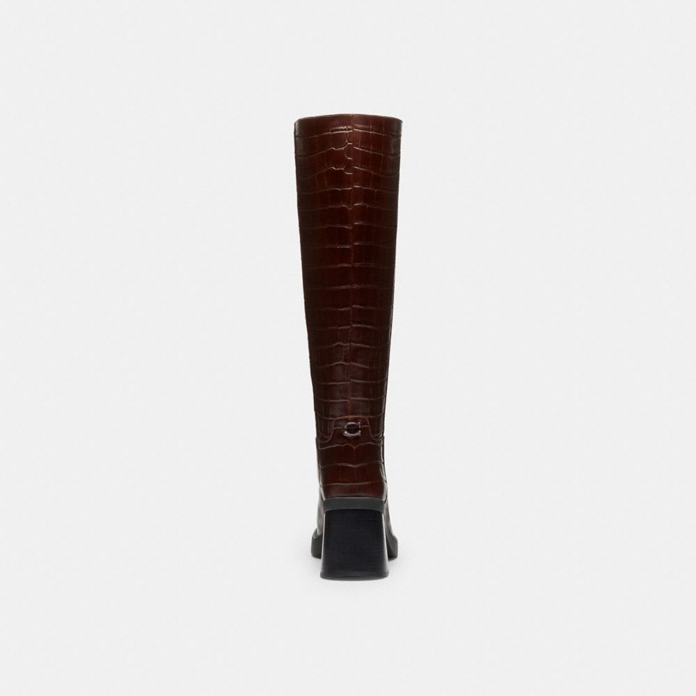 Coach Sculpted C Tall Boot In Brown