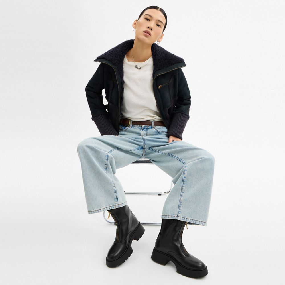 COACH®,Leah Platform Zip Bootie,,Detail View