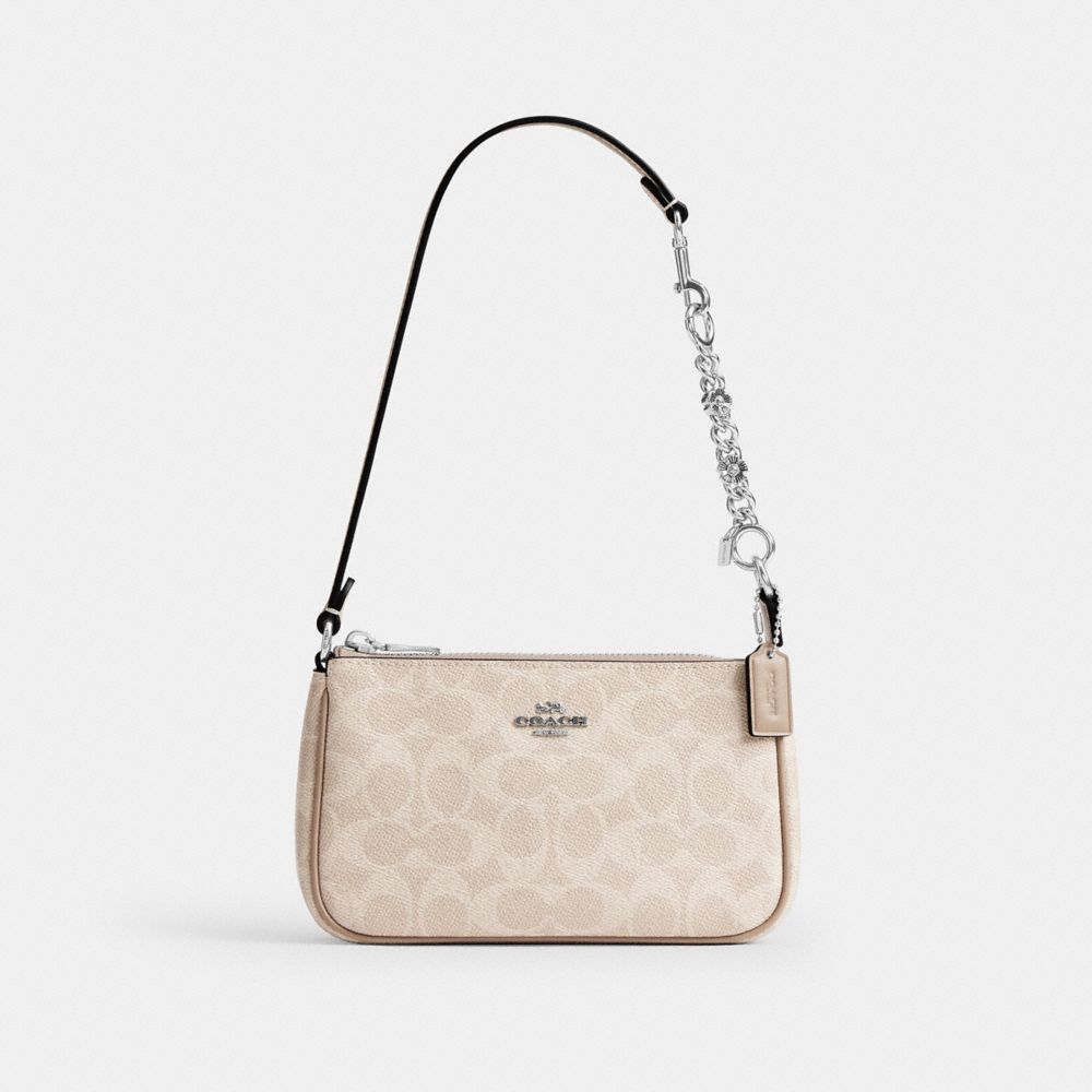 COACH®,Tea Rose Strap Extender,Bag Straps,Metal Material,Floral Embellishment,Adjustable,Gold Metal,,Angle View