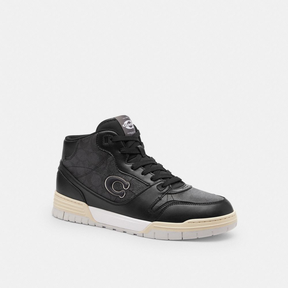 Coach Soho Mid Top Sneaker In Signature Canvas In Black