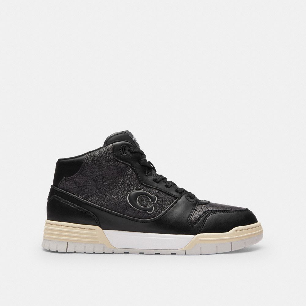 Coach Soho Mid Top Sneaker In Signature Canvas In Black