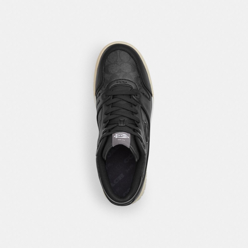 Coach Soho Mid Top Sneaker In Signature Canvas In Black