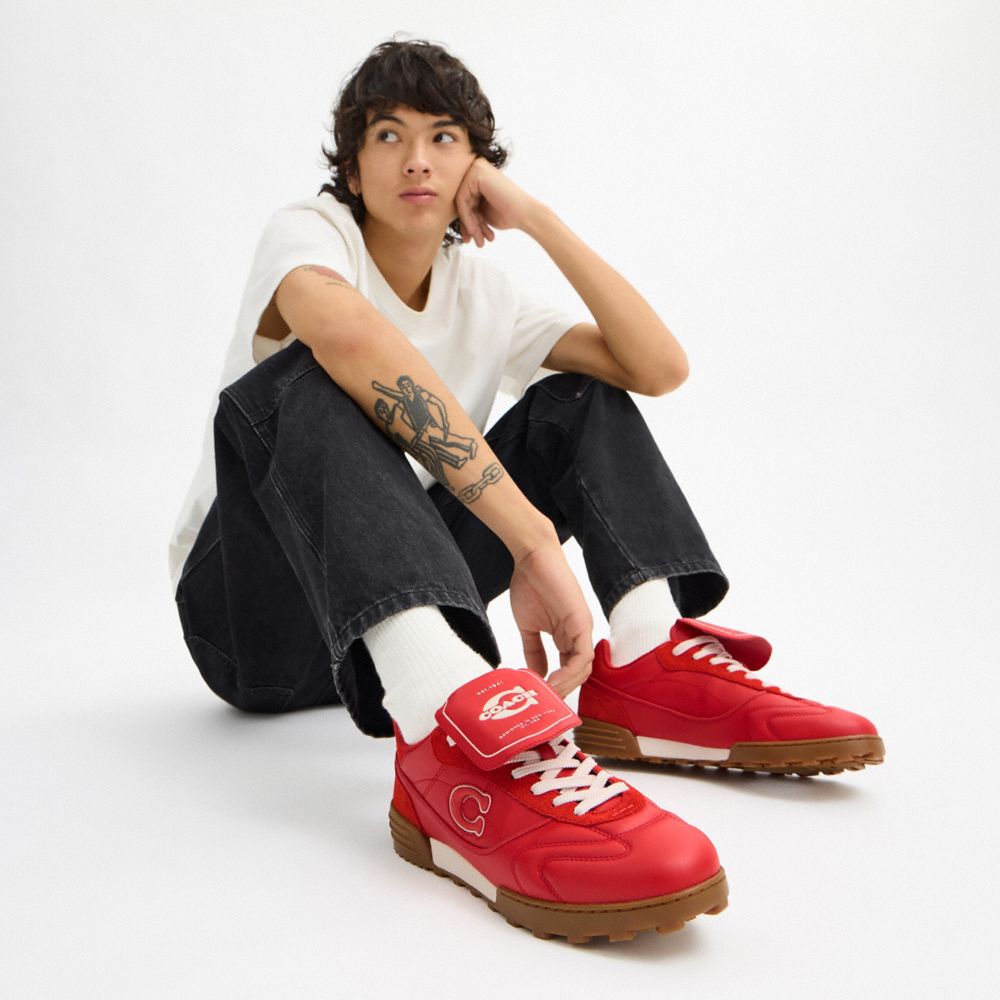 COACH®,Match Sneaker,Rubber,Leather,Suede,Casual,Low Top,Fabric,Logo,Mixed Media,Quilted,Stitching,Casual,,Detail View