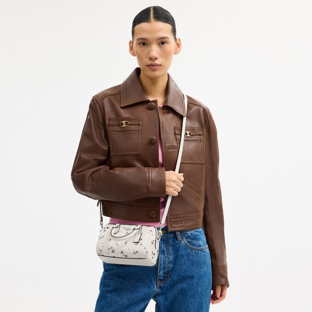 COACH®,Mini Rowan Crossbody Bag With Star Print,Cream