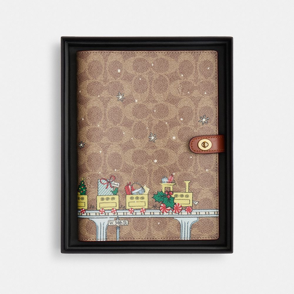 Notebook In Signature Canvas With Holiday Train