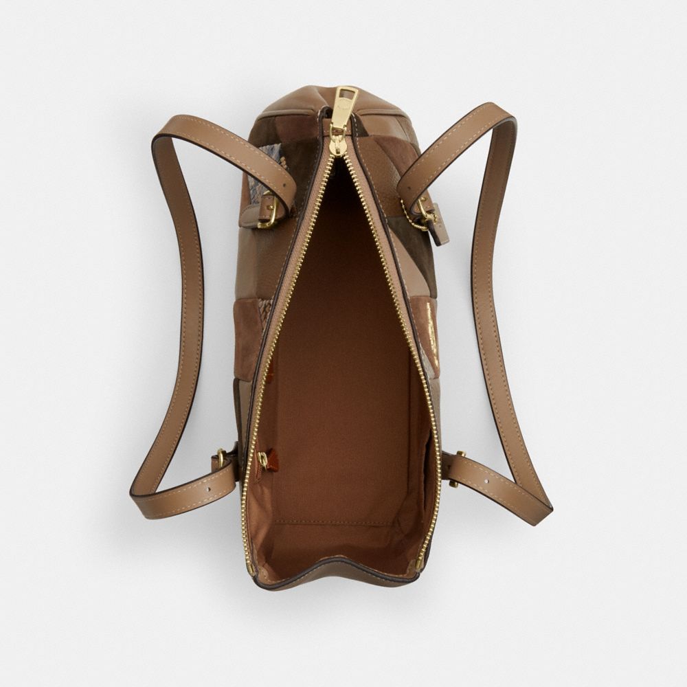 COACH®,SAC ÉPAULE ASHER AVEC PATCHWORK,Im/Champignon multi,Inside View,Top View