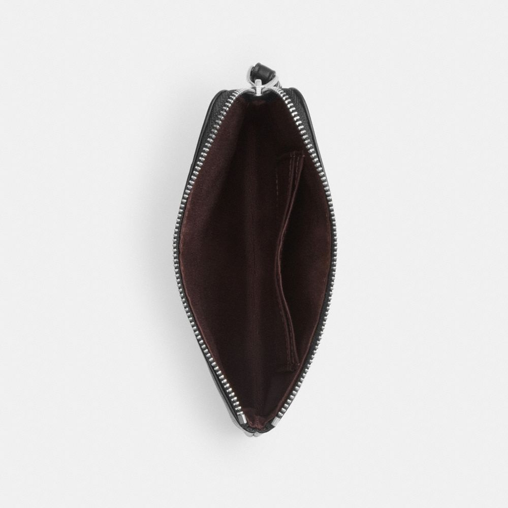 COACH®,Corner Zip Wristlet With Sparkly Butterfly Print,Pouch,Wristlet,Metal,Glitter,Casual,Black,Inside View,Top View