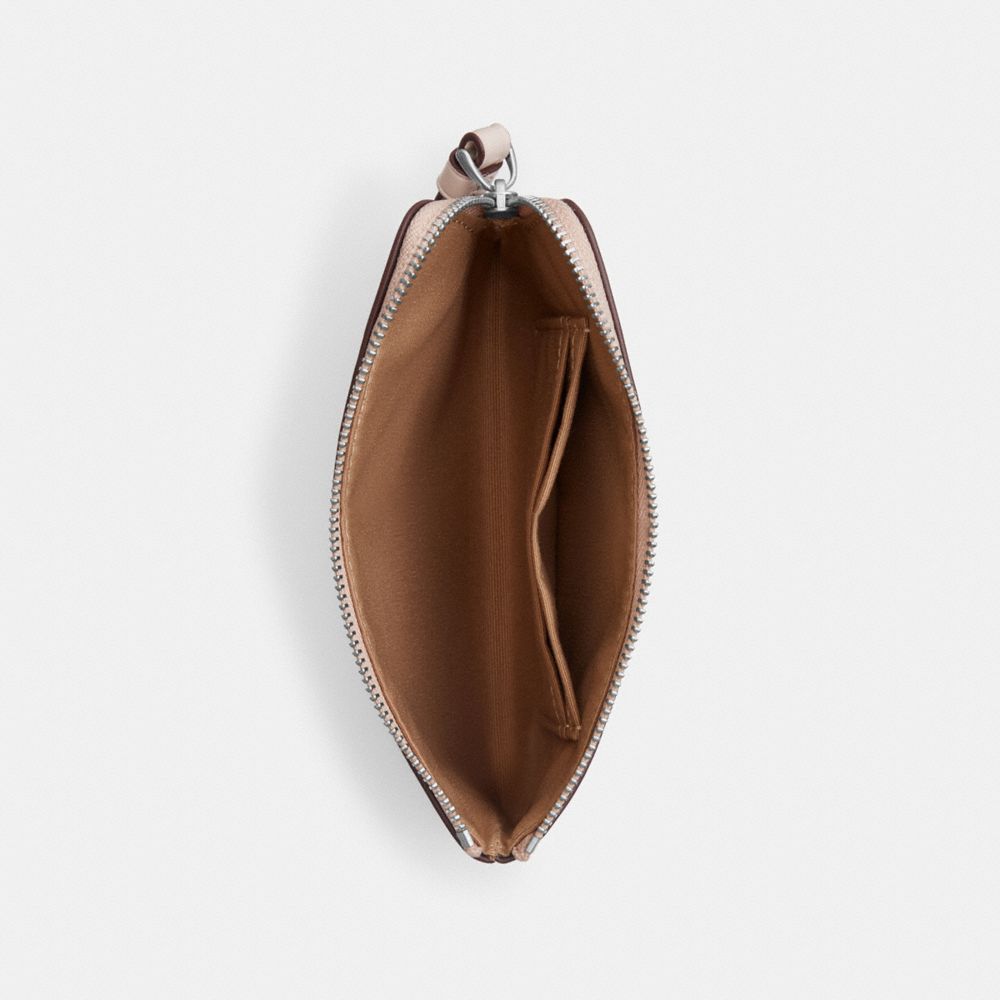 COACH®,Corner Zip Wristlet With Sparkly Butterfly Print,Pouch,Wristlet,Metal,Glitter,Casual,Beige,Inside View,Top View