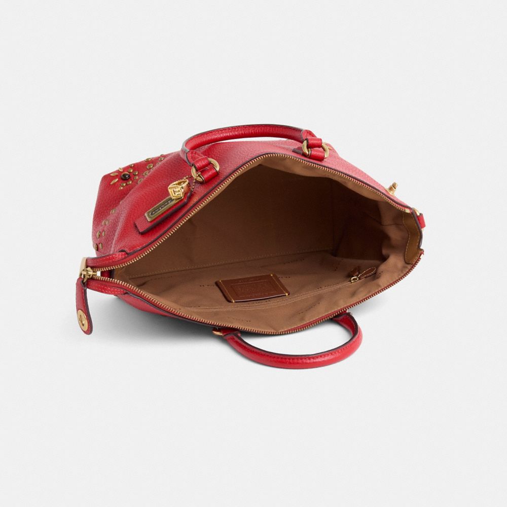 COACH®,Upcrafted Cara Satchel Bag,,Inside View,Top View