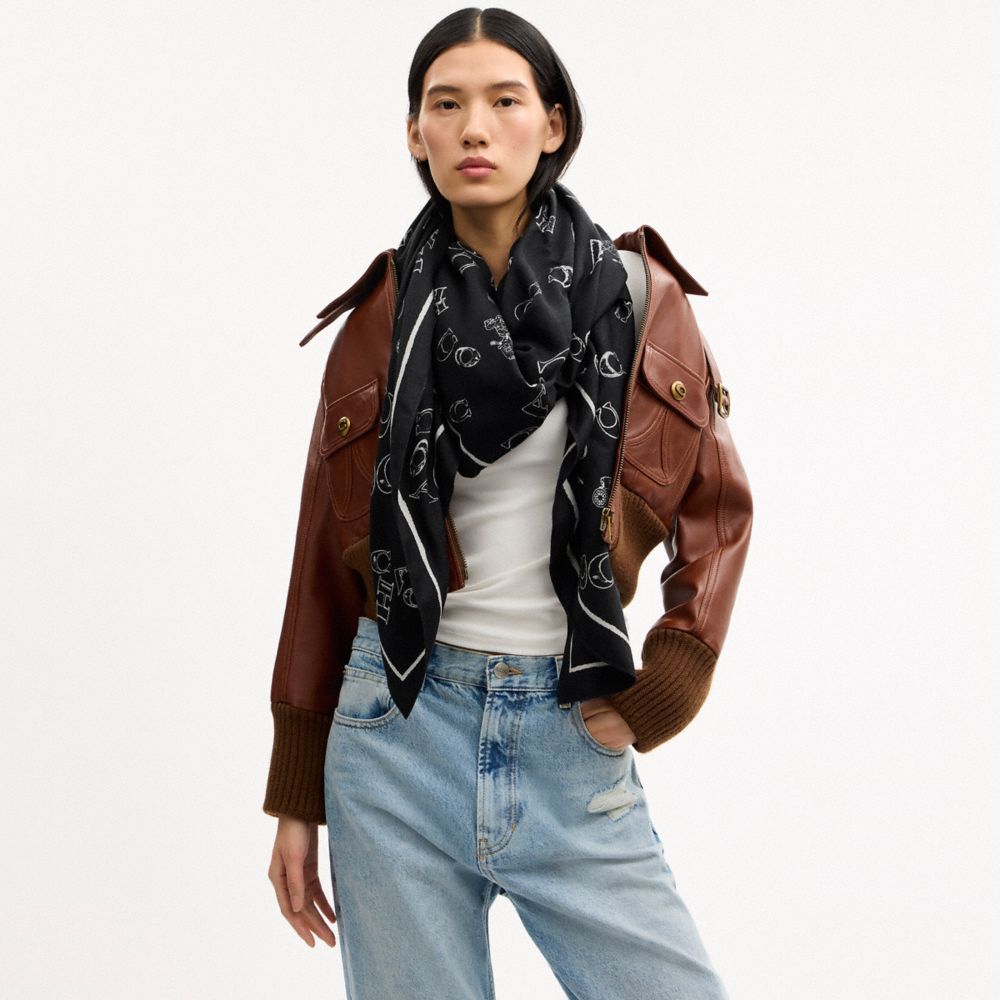 COACH®,Scattered Coach Print Wrap,,Detail View