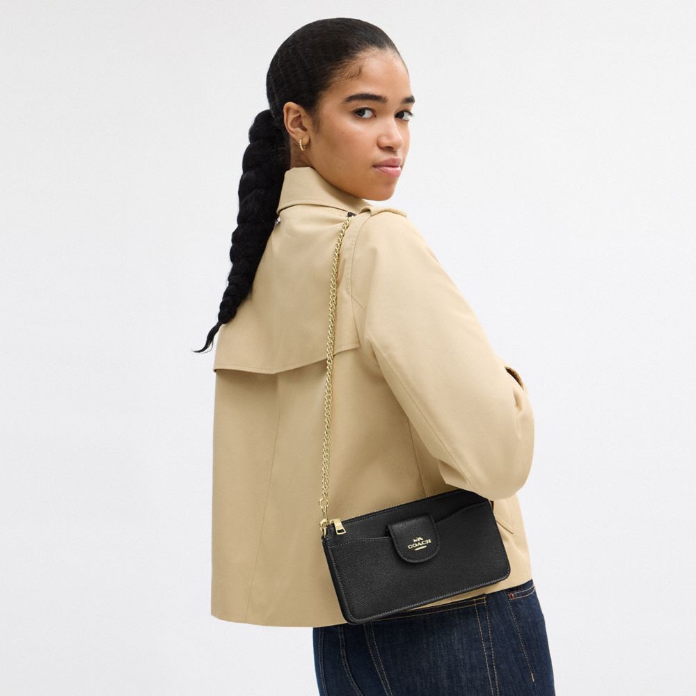 COACH®,Poppy Crossbody Bag,Black,Detail View