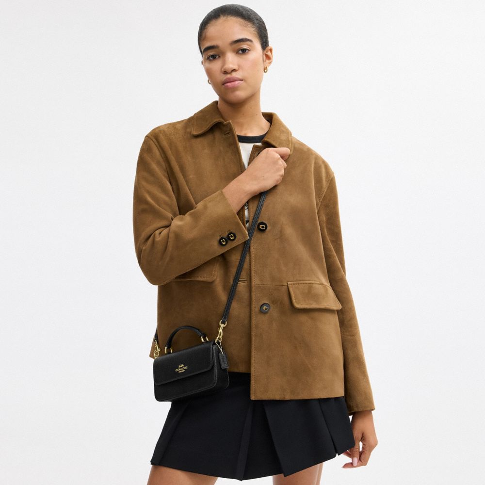 COACH®,Mini Josie Top Handle Bag,Black