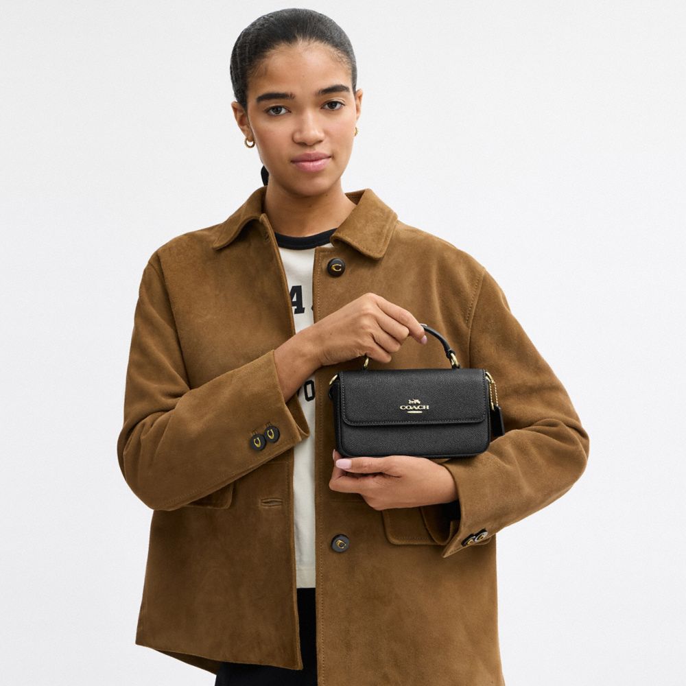 COACH®,Mini Josie Top Handle Bag,Black,Detail View