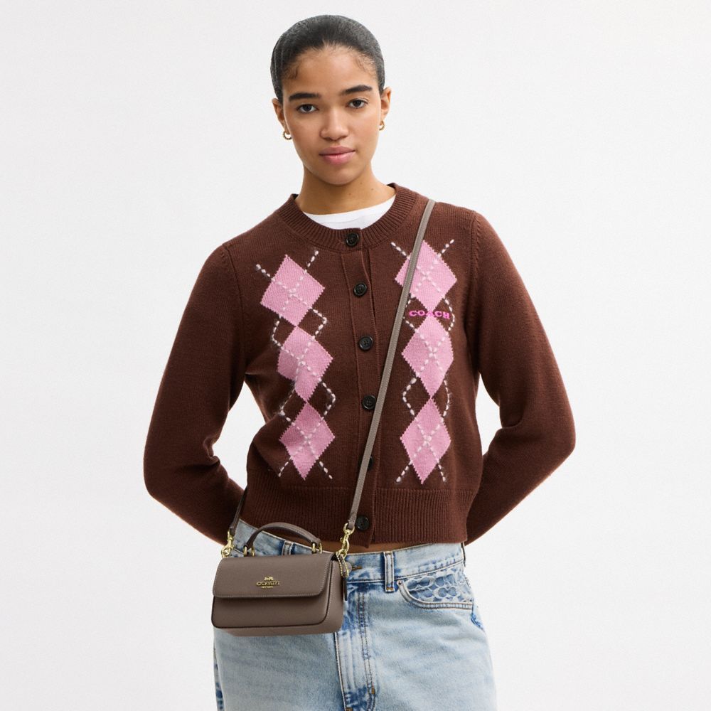 COACH®,Mini Josie Top Handle Bag,Brown