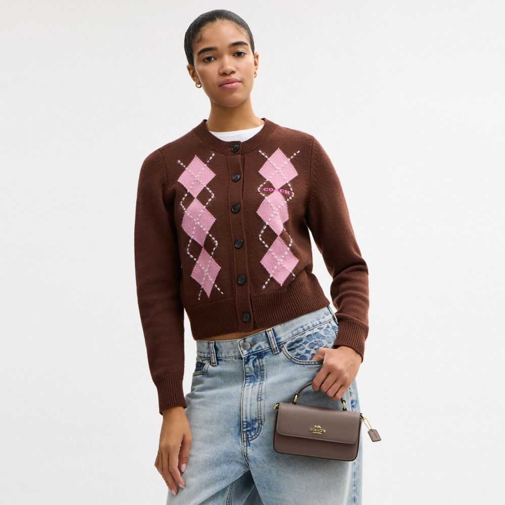 COACH®,Mini Josie Top Handle Bag,Brown,Detail View