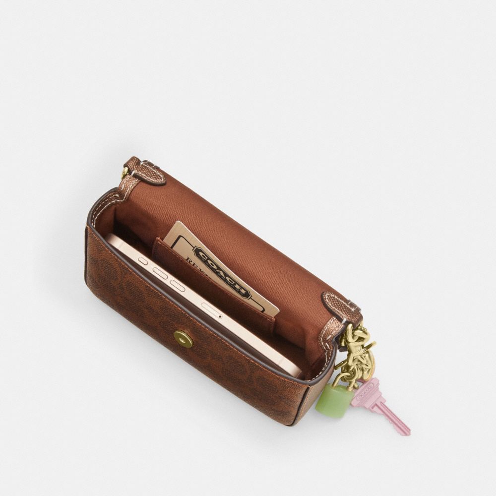 COACH®,Mini Josie Top Handle Bag In Signature Canvas,,Inside View,Top View