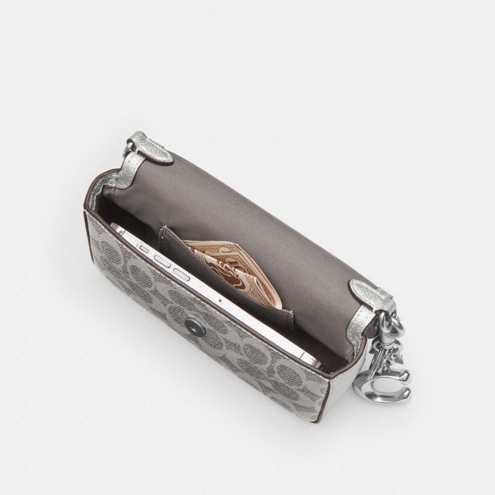 COACH®,Mini Josie Top Handle Bag In Signature Canvas,,Inside View,Top View