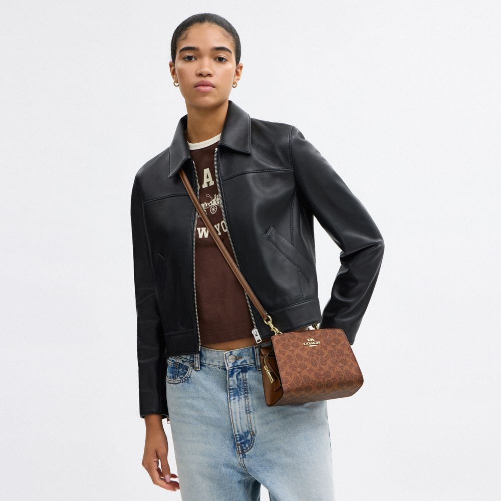 COACH®,Gia Crossbody Bag In Signature Canvas,Brown