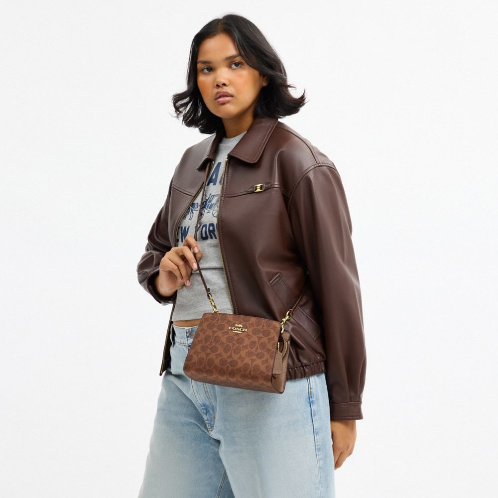 COACH®,Gia Crossbody Bag In Signature Canvas,Brown
