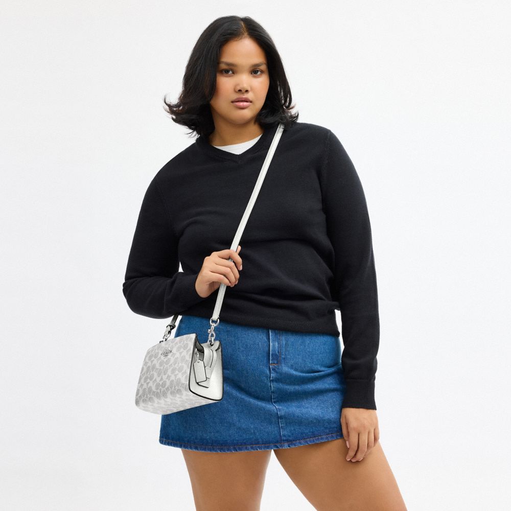 COACH®,Gia Crossbody Bag In Signature Canvas,Gray