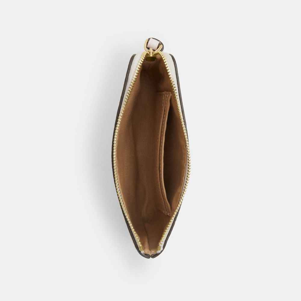 COACH®,Corner Zip Wristlet With Star Print,Cream,Inside View,Top View